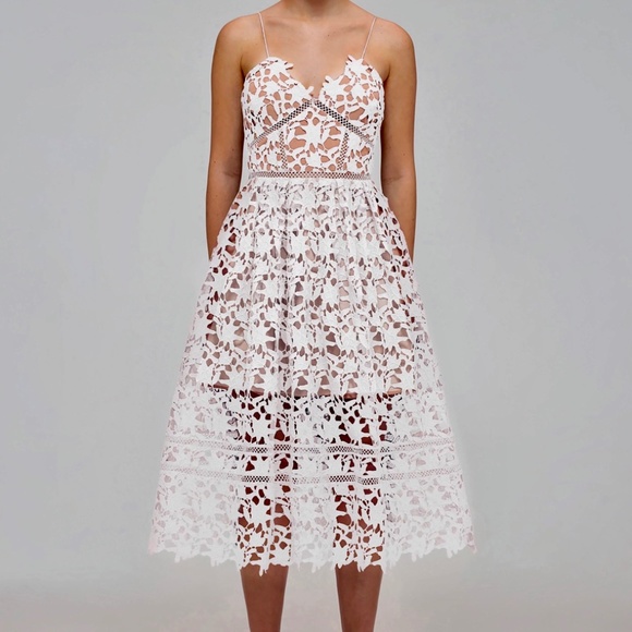 Self-Portrait Dresses & Skirts - SELF PORTRAIT Azaelea White Lace Dress